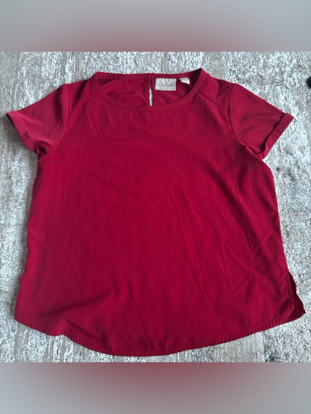 Chico's Short Sleeve Ruby Red Blouse